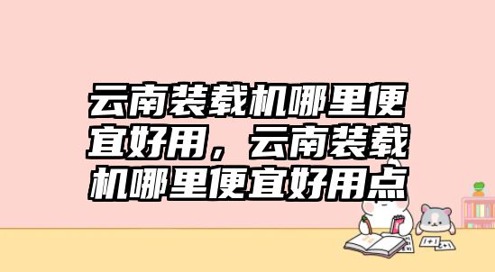 云南裝載機(jī)哪里便宜好用，云南裝載機(jī)哪里便宜好用點(diǎn)