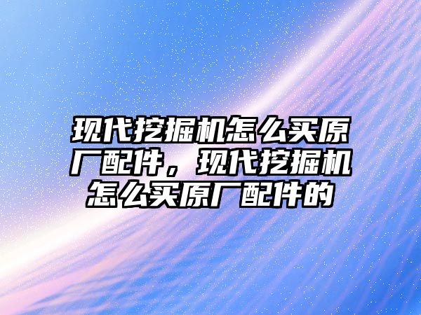 現代挖掘機怎么買原廠配件，現代挖掘機怎么買原廠配件的