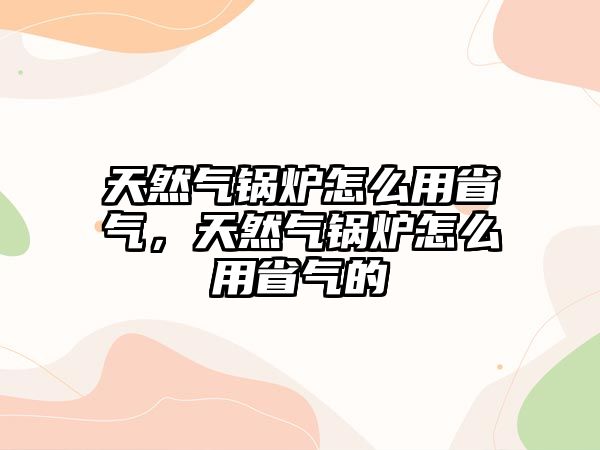 天然氣鍋爐怎么用省氣，天然氣鍋爐怎么用省氣的