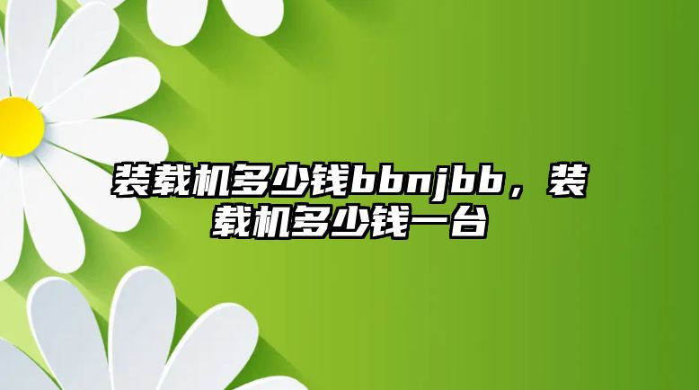 裝載機(jī)多少錢bbnjbb，裝載機(jī)多少錢一臺