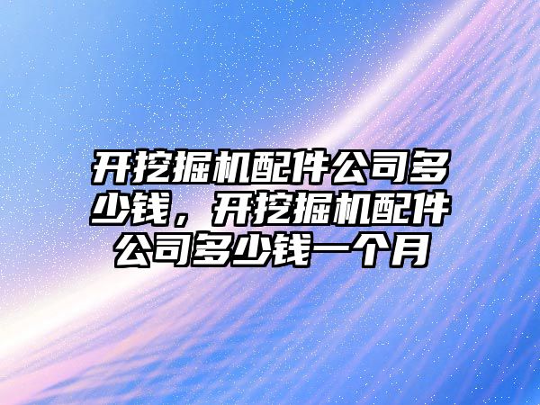 開挖掘機配件公司多少錢，開挖掘機配件公司多少錢一個月