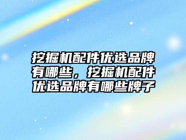 挖掘機配件優選品牌有哪些，挖掘機配件優選品牌有哪些牌子