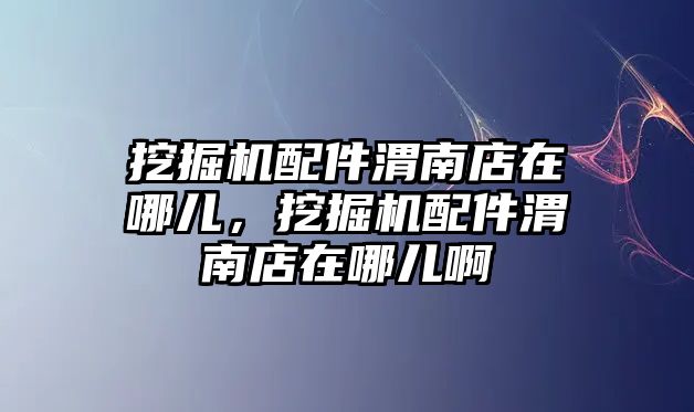 挖掘機配件渭南店在哪兒，挖掘機配件渭南店在哪兒啊