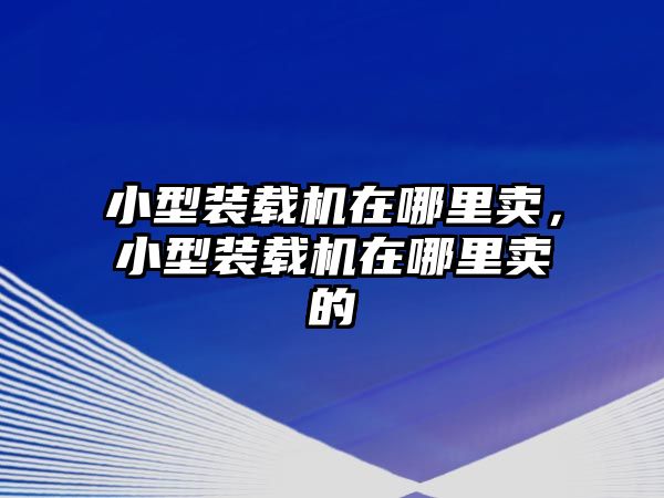 小型裝載機在哪里賣，小型裝載機在哪里賣的