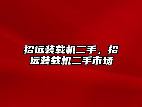 招遠裝載機二手，招遠裝載機二手市場