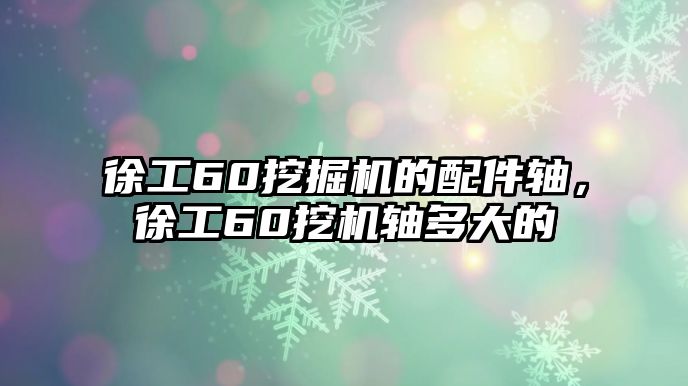 徐工60挖掘機的配件軸，徐工60挖機軸多大的