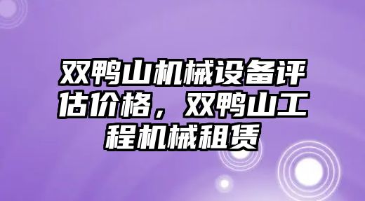 雙鴨山機械設備評估價格，雙鴨山工程機械租賃