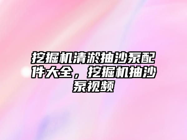 挖掘機清淤抽沙泵配件大全，挖掘機抽沙泵視頻