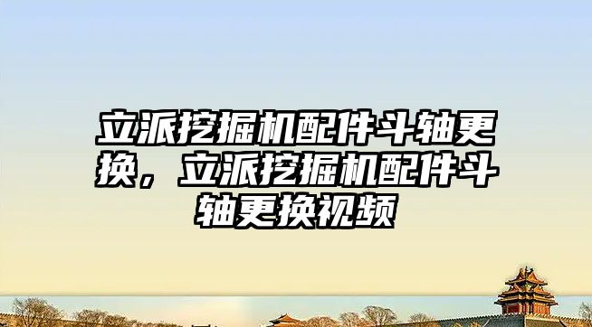 立派挖掘機配件斗軸更換，立派挖掘機配件斗軸更換視頻