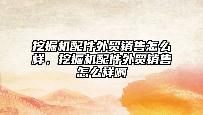 挖掘機配件外貿(mào)銷售怎么樣，挖掘機配件外貿(mào)銷售怎么樣啊