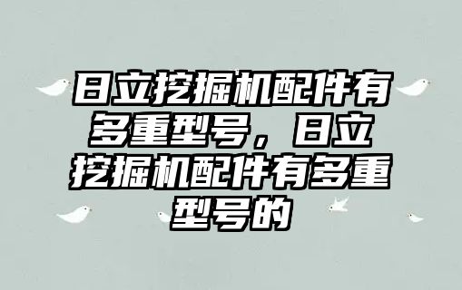 日立挖掘機配件有多重型號，日立挖掘機配件有多重型號的