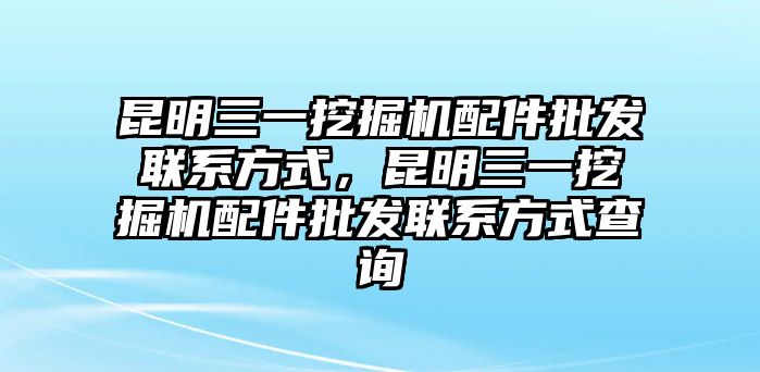 昆明三一挖掘機(jī)配件批發(fā)聯(lián)系方式，昆明三一挖掘機(jī)配件批發(fā)聯(lián)系方式查詢