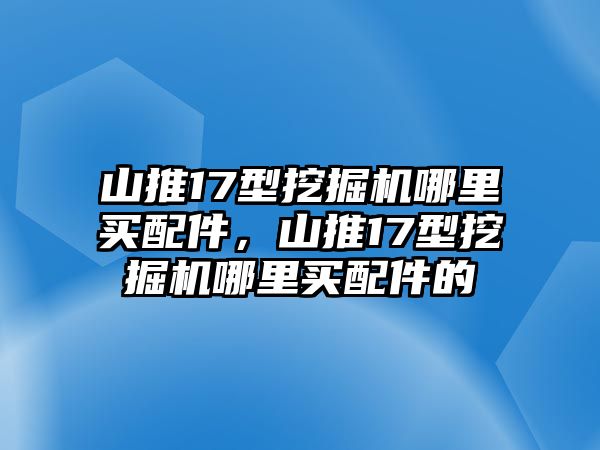 山推17型挖掘機(jī)哪里買配件，山推17型挖掘機(jī)哪里買配件的