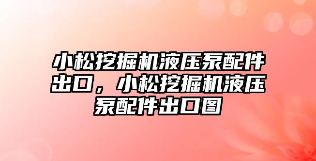 小松挖掘機液壓泵配件出口，小松挖掘機液壓泵配件出口圖