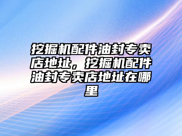 挖掘機配件油封專賣店地址，挖掘機配件油封專賣店地址在哪里