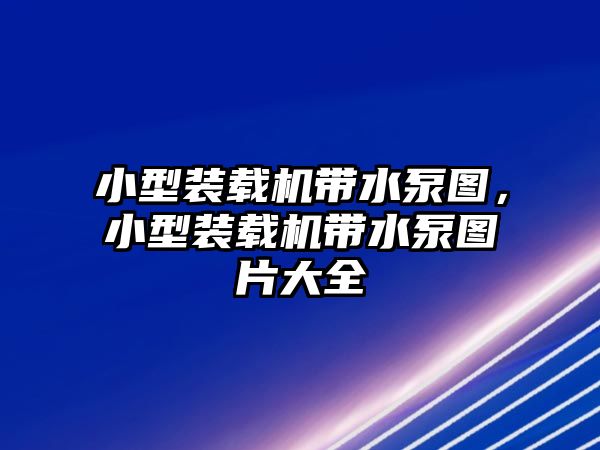 小型裝載機帶水泵圖，小型裝載機帶水泵圖片大全