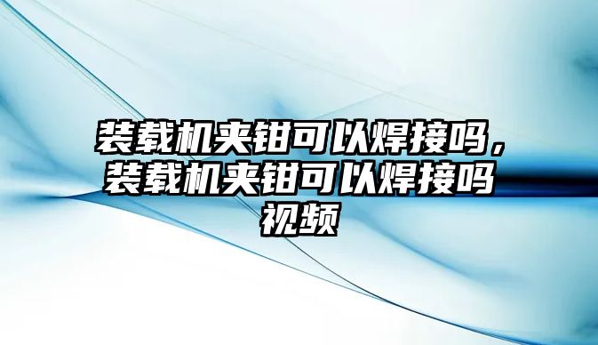 裝載機夾鉗可以焊接嗎，裝載機夾鉗可以焊接嗎視頻