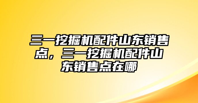 三一挖掘機配件山東銷售點，三一挖掘機配件山東銷售點在哪