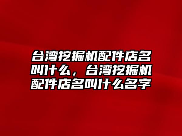 臺灣挖掘機(jī)配件店名叫什么，臺灣挖掘機(jī)配件店名叫什么名字