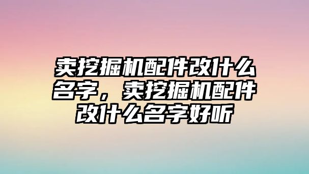 賣挖掘機配件改什么名字，賣挖掘機配件改什么名字好聽