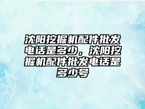 沈陽挖掘機(jī)配件批發(fā)電話是多少，沈陽挖掘機(jī)配件批發(fā)電話是多少號