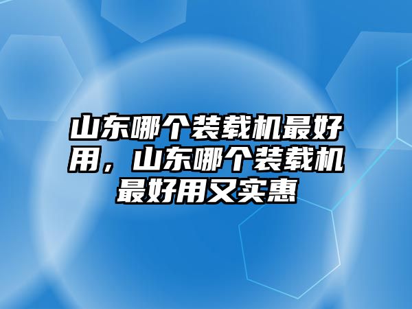 山東哪個(gè)裝載機(jī)最好用，山東哪個(gè)裝載機(jī)最好用又實(shí)惠