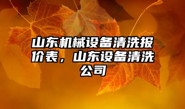 山東機械設備清洗報價表，山東設備清洗公司