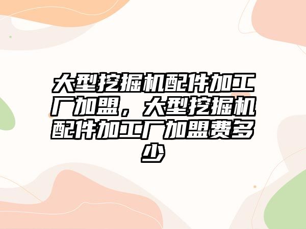 大型挖掘機配件加工廠加盟，大型挖掘機配件加工廠加盟費多少