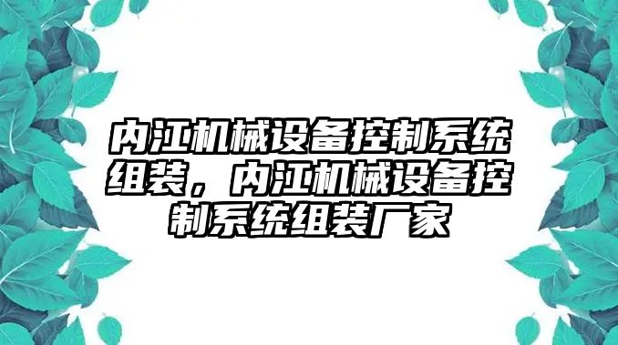 內江機械設備控制系統組裝，內江機械設備控制系統組裝廠家