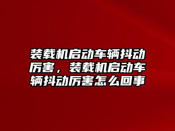 裝載機啟動車輛抖動厲害，裝載機啟動車輛抖動厲害怎么回事