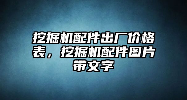 挖掘機配件出廠價格表，挖掘機配件圖片帶文字