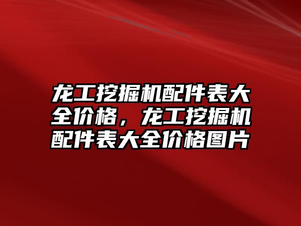 龍工挖掘機配件表大全價格，龍工挖掘機配件表大全價格圖片