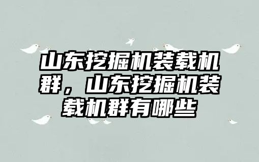 山東挖掘機裝載機群，山東挖掘機裝載機群有哪些