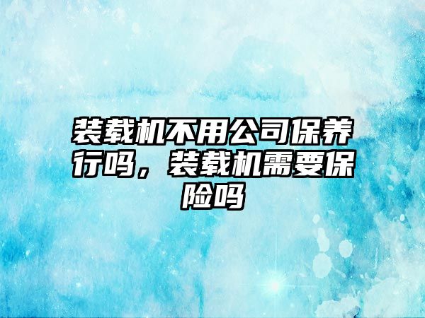 裝載機(jī)不用公司保養(yǎng)行嗎，裝載機(jī)需要保險(xiǎn)嗎