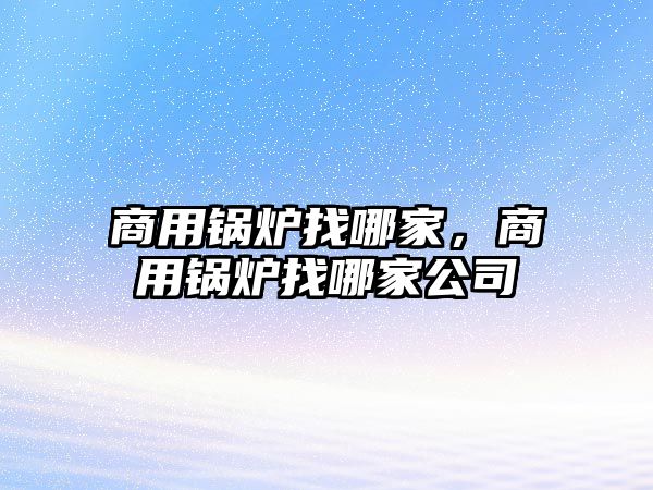 商用鍋爐找哪家，商用鍋爐找哪家公司