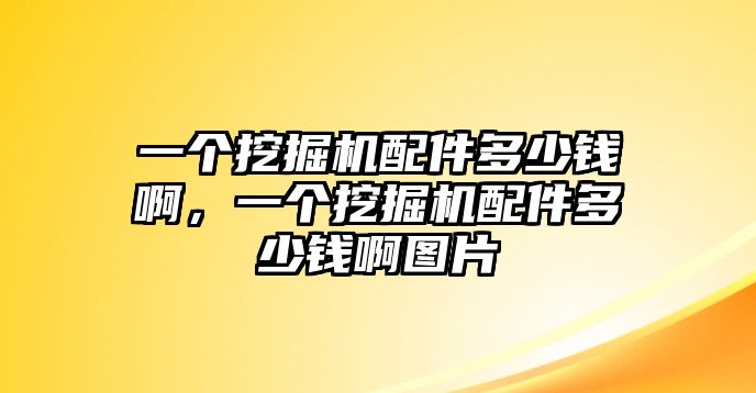 一個挖掘機配件多少錢啊，一個挖掘機配件多少錢啊圖片