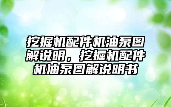 挖掘機配件機油泵圖解說明，挖掘機配件機油泵圖解說明書