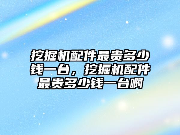 挖掘機配件最貴多少錢一臺，挖掘機配件最貴多少錢一臺啊