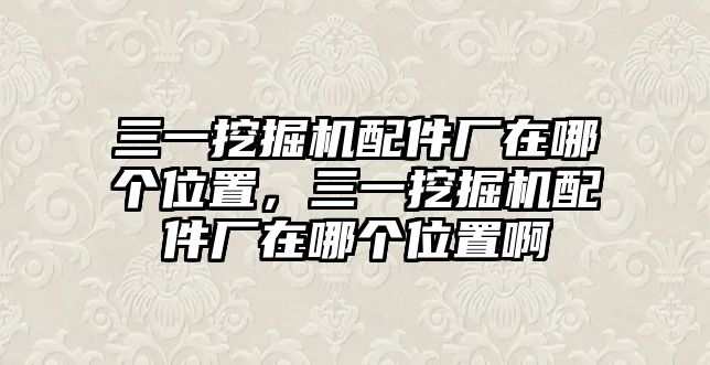 三一挖掘機配件廠在哪個位置，三一挖掘機配件廠在哪個位置啊