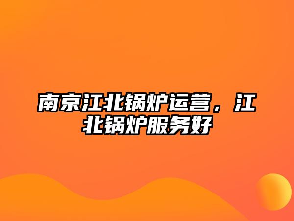 南京江北鍋爐運營，江北鍋爐服務好