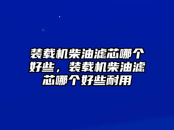 裝載機柴油濾芯哪個好些，裝載機柴油濾芯哪個好些耐用