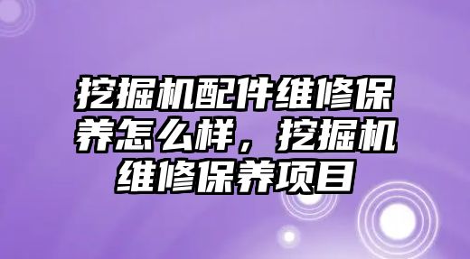 挖掘機配件維修保養(yǎng)怎么樣，挖掘機維修保養(yǎng)項目