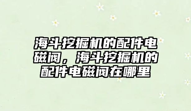 海斗挖掘機的配件電磁閥，海斗挖掘機的配件電磁閥在哪里