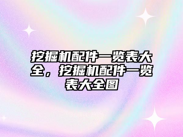 挖掘機配件一覽表大全，挖掘機配件一覽表大全圖