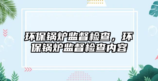 環保鍋爐監督檢查，環保鍋爐監督檢查內容