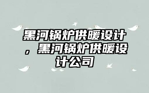 黑河鍋爐供暖設計，黑河鍋爐供暖設計公司