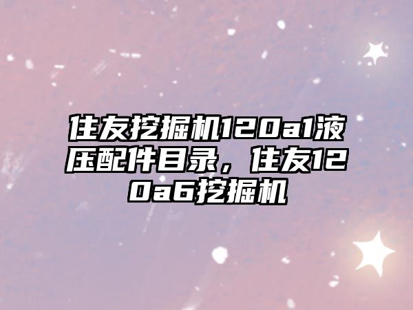 住友挖掘機120a1液壓配件目錄，住友120a6挖掘機