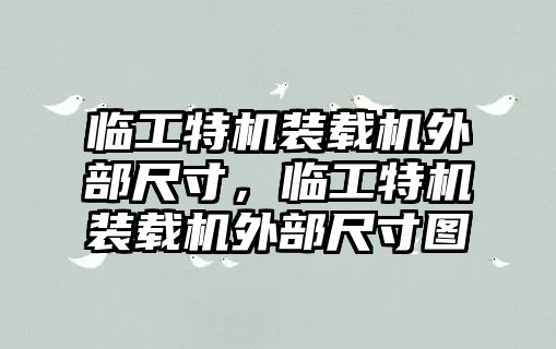 臨工特機(jī)裝載機(jī)外部尺寸，臨工特機(jī)裝載機(jī)外部尺寸圖