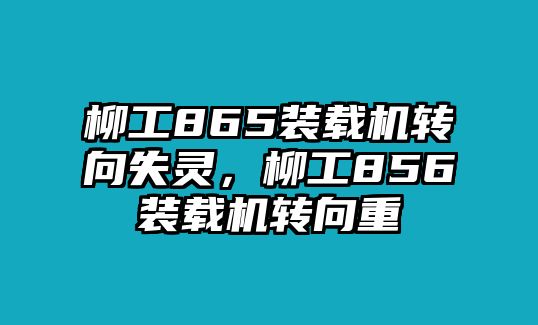 柳工865裝載機轉向失靈，柳工856裝載機轉向重