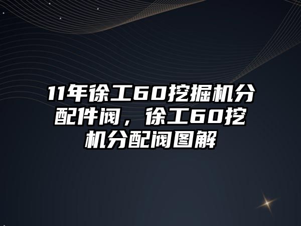 11年徐工60挖掘機(jī)分配件閥，徐工60挖機(jī)分配閥圖解